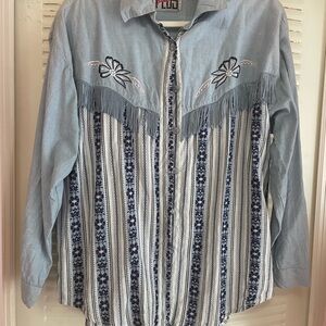 Vintage Western Fringe Button Down